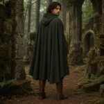 Men Ranger Cloak Costume, Fantasy Archer Outfit, Medieval Leather Cosplay Suit