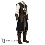 Mens Knight Crusader Costume, Medieval Templar Tunic, Renaissance Faire Cosplay Outfit