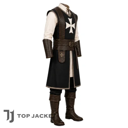 Mens Knight Crusader Costume, Medieval Templar Tunic, Renaissance Faire Cosplay Outfit
