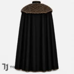 Mens Medieval Fantasy Costume, Black King Cape Outfit, Fur Mantle Knight Cosplay Suit