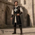 Mens Medieval Knight Costume, Crusader Warrior Outfit, Renaissance Festival Armor Suit