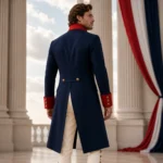 Men’s Patriotic Colonial Suit, Navy Frock Coat With Waistcoat, Independence Day Parade Outfit