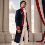 Men’s Revolutionary War Coat, Navy Blue Colonial Jacket, Founding Father Patriotic Costume