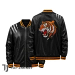 Mens Tiger Bomber Jacket, Black Satin Sukajan Jacket, Tiger Graphic Varsity Jacket, Japanese Streetwear Coat
