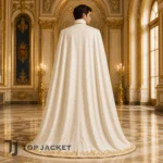 Mens White Gold Prince Costume, Regal Cape Suit, Royal Court Outfit, Fairytale Groom Cosplay