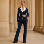 Women’s Navy Parade Uniform, Patriotic Blazer and Trouser Set, USA Inspired Military Costume