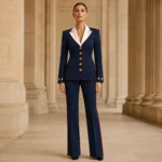Women’s Patriotic Military Blazer Set, Navy Blue USA Parade Outfit, Custom 4th of July Costume