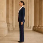Women’s Patriotic Suit, Navy Blue Military Blazer Outfit, USA Parade Costume, 4th of July Uniform Set