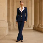 Women’s USA Patriotic Outfit, Navy Military Style Blazer, 4th of July Parade Suit, Custom Costume