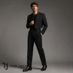 Black Crop Jacket Men, Structured Cropped Blazer, Luxury Tailored Suit Coat, Editorial Runway Modern Mens Fashion