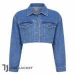 Hoshi Blue Cropped Denim Jacket, Men’s Jean Trucker Jacket, Kpop Inspired Fashion, Concert Stage Outfit, Unisex Crop Jacket