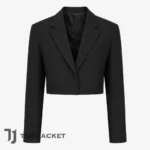 Men’s Black Cropped Blazer, Tailored Short Suit Jacket, Avant Garde Menswear, Modern Formal Wedding Party Jacket