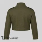Men’s Cropped Military Jacket, Olive Green Army Jacket, Vintage Utility Coat, Short Field Jacket, Streetwear Outerwear