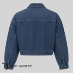 Men’s Oversized Cropped Denim Jacket, Vintage Blue Trucker Jacket, Short Jean Coat, Y2K Streetwear Boxy Fit Jacket