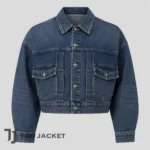 Men’s Vintage Cropped Jean Jacket, Blue Denim Trucker Coat, Oversized Boxy Streetwear Jacket, Retro Y2K Denim Outerwear
