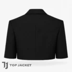 Troye Sivan Black Crop Blazer, Men’s Cropped Suit Jacket, Short Sleeve Tailored Jacket, Modern Runway Stage Outfit, Unisex Fashion