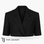 Troye Sivan Inspired Black Cropped Blazer, Men’s Short Sleeve Crop Jacket, Avant Garde Suit Top, Runway Fashion Statement Jacket