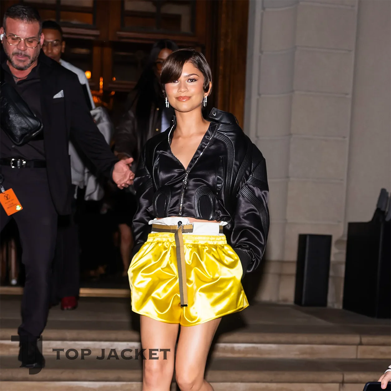 Zendaya Inspired Black Crop Jacket, Women Short Leather Look Jacket, Edgy Moto Biker Fashion Coat Zendaya Inspired Black Crop Jacket, Women Short Leather Look Jacket, Edgy Moto Biker Fashion Coat