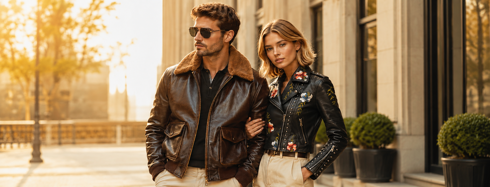 Men and women wearing Top Jacket Store leather jackets